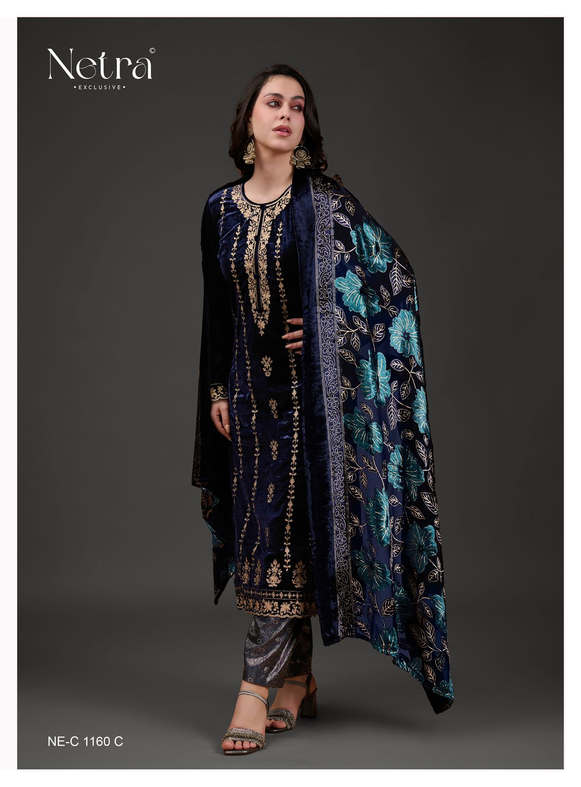 Netra Winter Velvet Suit Set