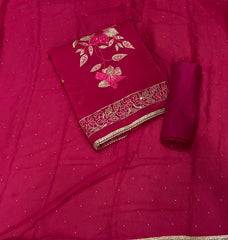 Fancy Crunchy Suit Set with Sequins Heavy Zari Thread Work