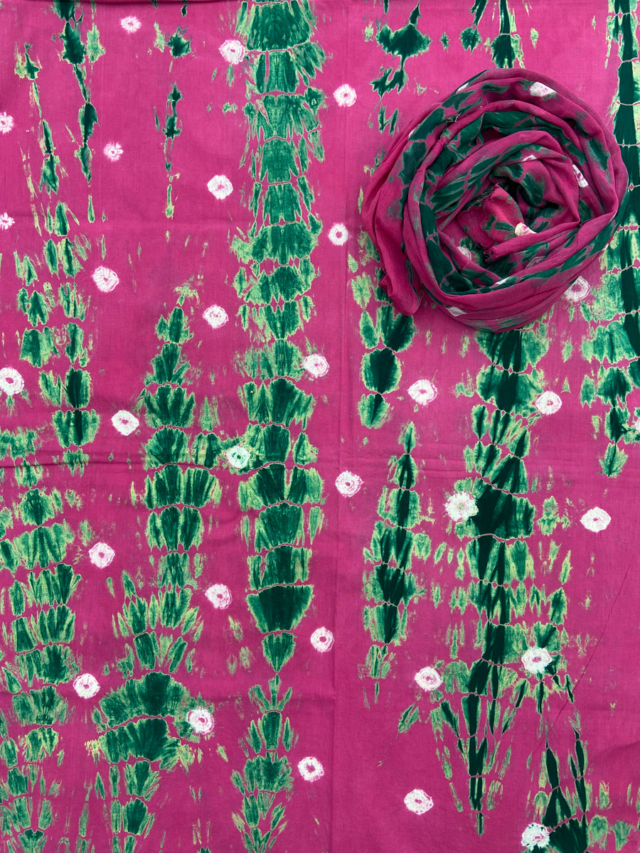 Allover Classic Tie Dye Suit (Pink-Green) (Discontinued)