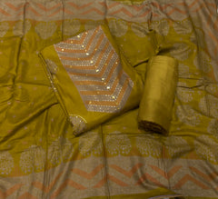 Premium Winter Pashmina Digital Print Suit Set with mirror work