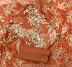 Fancy Musleen Suit Set (Real Mirror Work)