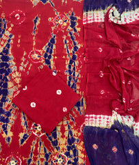 Matching Classic Tie Dye Suit (Red - Blue)