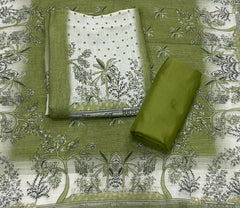 Classy Femora Linen Shimmer Silk Suit Set with Swarovski Work