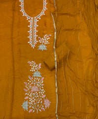 Radiant Gold Crush Crunchy Beeds Work Suit Set
