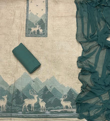 Classy Femora Linen Shimmer Silk Suit Set with Zari Work