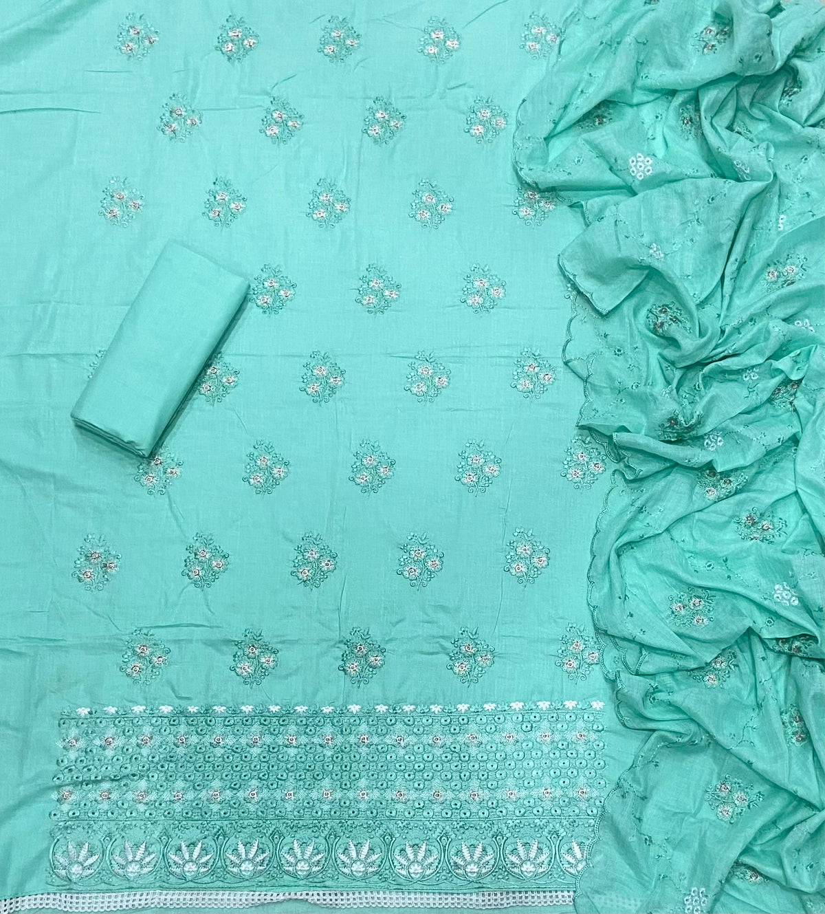 Premium Chikankari Pure Cotton Suit Set