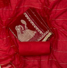 Karwa Special Red Georgette Heavy Sequins & Thread Work Suit Set