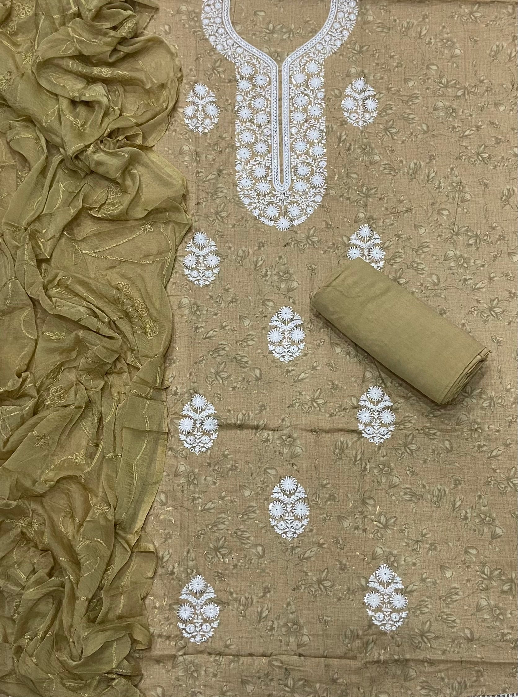 Fancy Chikankari Pure Cotton Suit Set