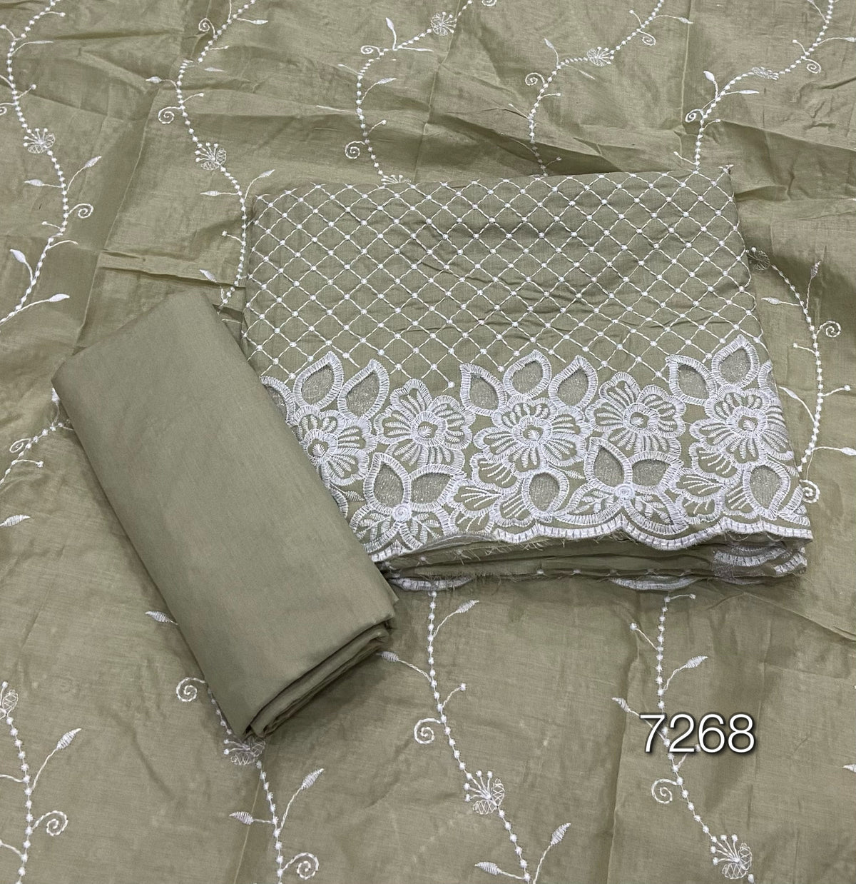 Graceful Cotton Chikankari  Suit Set  DN1 (beige)