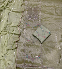 Fancy Burberry Suit Set with Zari Thread & Sequins Work