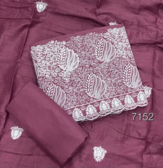 Cotton Chikankari Suit Set D2 (Wine)