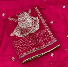 Karwa Special Red Fancy Jaam Heavy Zari Embroidery Work Suit Set