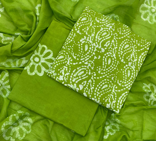 Block Print Cotton Suit Set (Green)