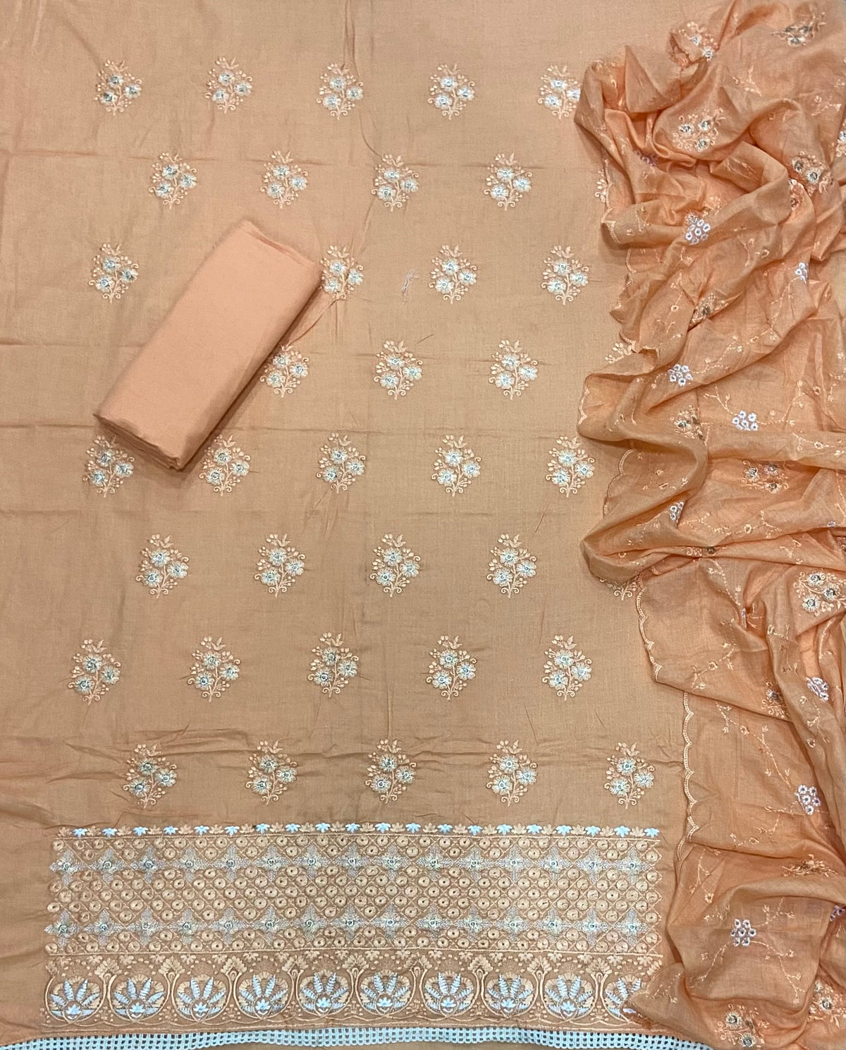 Premium Chikankari Pure Cotton Suit Set