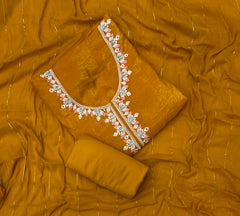 Radiant Gold Crush Crunchy Beeds Work Suit Set