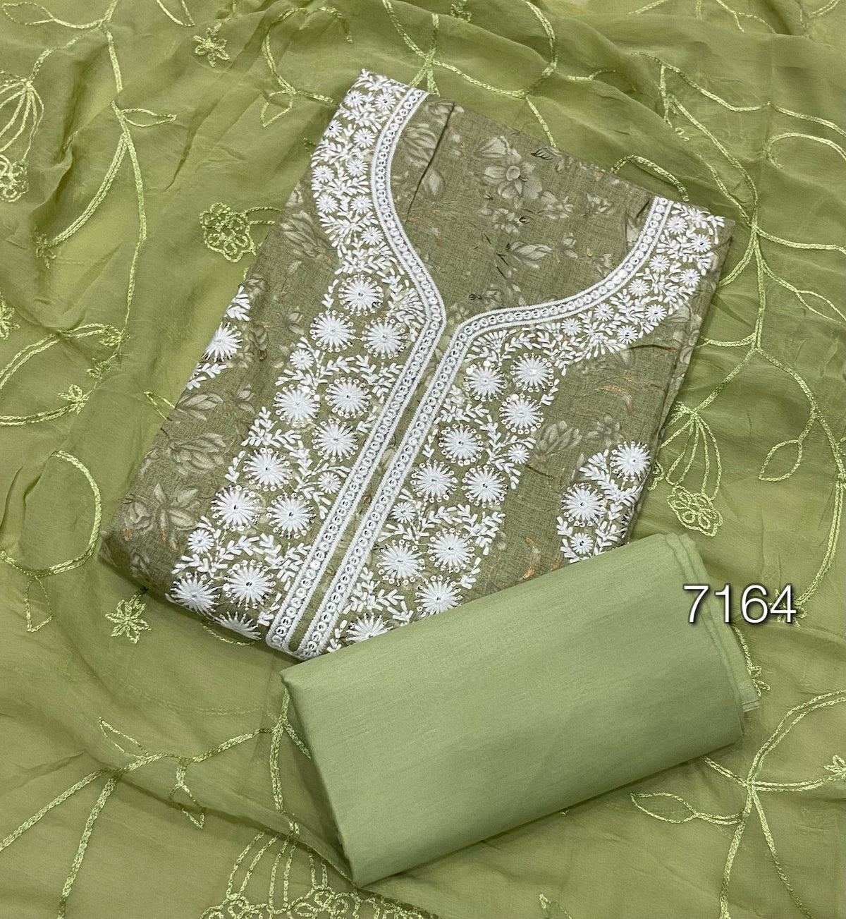 Fancy Chikankari Pure Cotton Suit Set