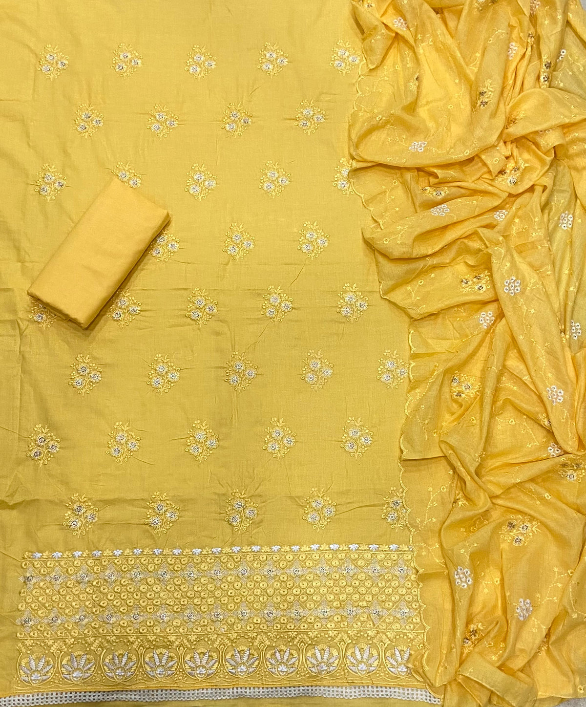 Premium Chikankari Pure Cotton Suit Set