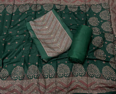 Premium Winter Pashmina Digital Print Suit Set with mirror work