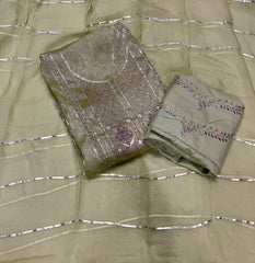Fancy Burberry Suit Set with Zari Thread & Sequins Work