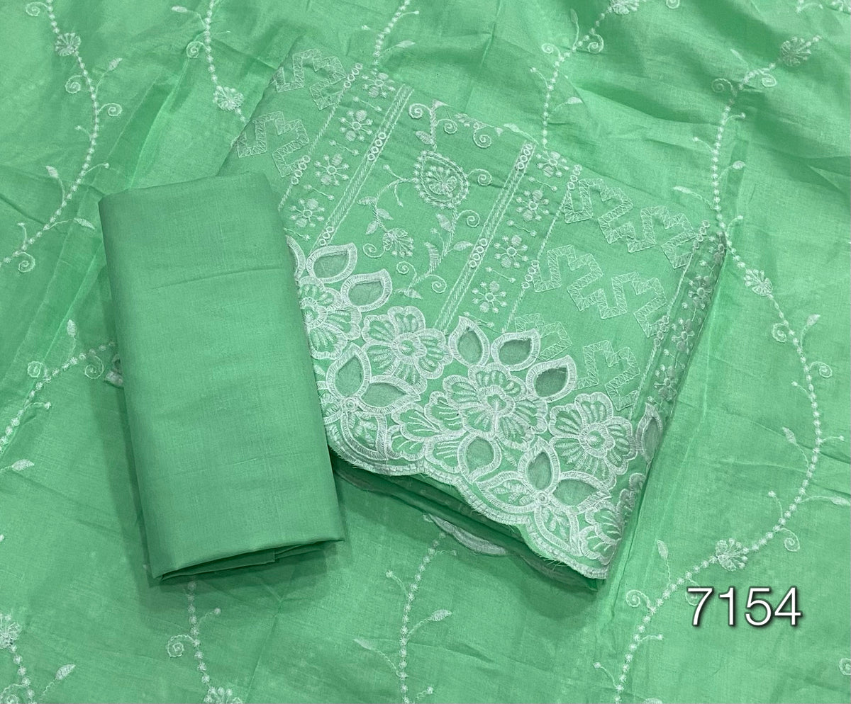 Graceful Cotton Chikankari  Suit Set  DN1 (Green)