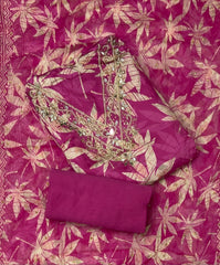 Fancy Musleen Suit Set (Real Mirror Work)