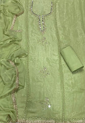 Fancy Crunchy Suit Set with Mirror & Cutdana Work