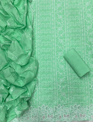 Graceful Cotton Chikankari  Suit Set  DN1 (Green)