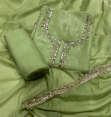 Fancy Crunchy Suit Set with Mirror & Cutdana Work