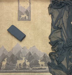 Classy Femora Linen Shimmer Silk Suit Set with Zari Work