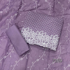 Graceful Cotton Chikankari  Suit Set  DN1 (lavender)