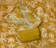Fancy Musleen Suit Set (Real Mirror Work)