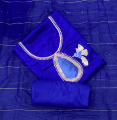 Glass Organza Suit Set with Sequins & Thread Work