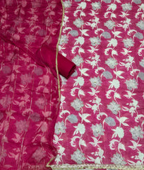 Fancy Burberry Digital Print Suit Set with Pearl & Cutdana Work
