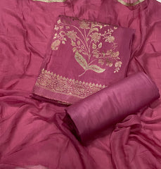 Elegant Muslin Jacquard Suit Set