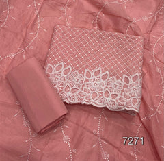 Graceful Cotton Chikankari  Suit Set  DN1 (Peach)