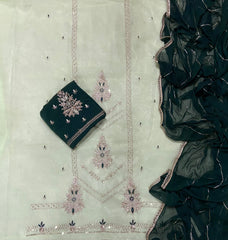 Fancy Shimmer Suit Set with Sequins & Zari Work