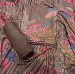 Premium Winter Pashmina Digital Print Suit Set with mirror Work(142vol)