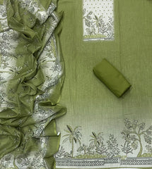 Classy Femora Linen Shimmer Silk Suit Set with Swarovski Work