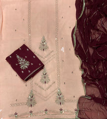 Fancy Shimmer Suit Set with Sequins & Zari Work