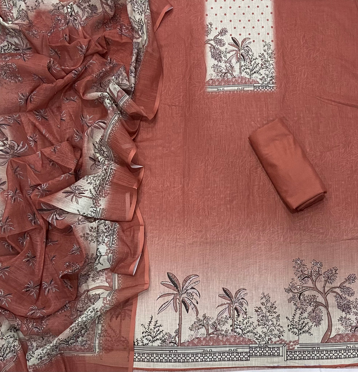 Classy Femora Linen Shimmer Silk Suit Set with Swarovski Work