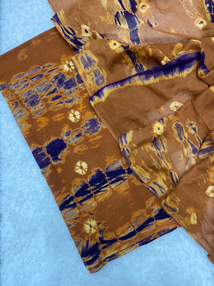 Allover Classic Tie Dye Suit (Brown - Blue) - Yanchi