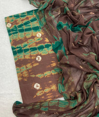 Allover Classic Tie Dye Suit (coffee - Green) - Yanchi