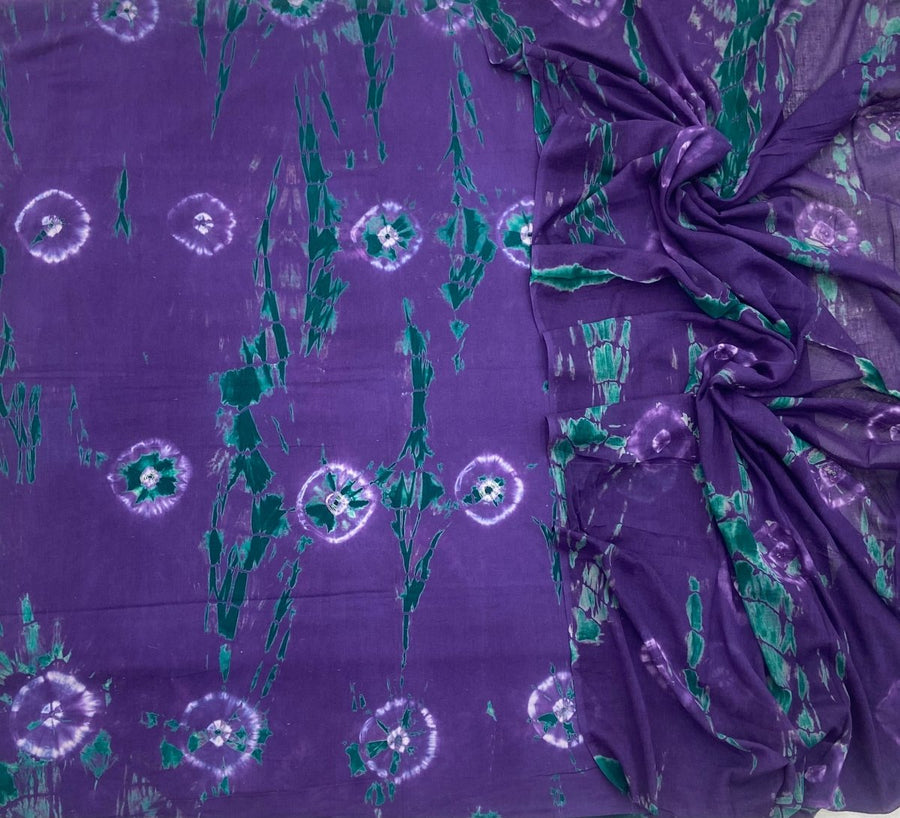 Allover Classic Tie Dye Suit (Dark Purple - Green) - Yanchi
