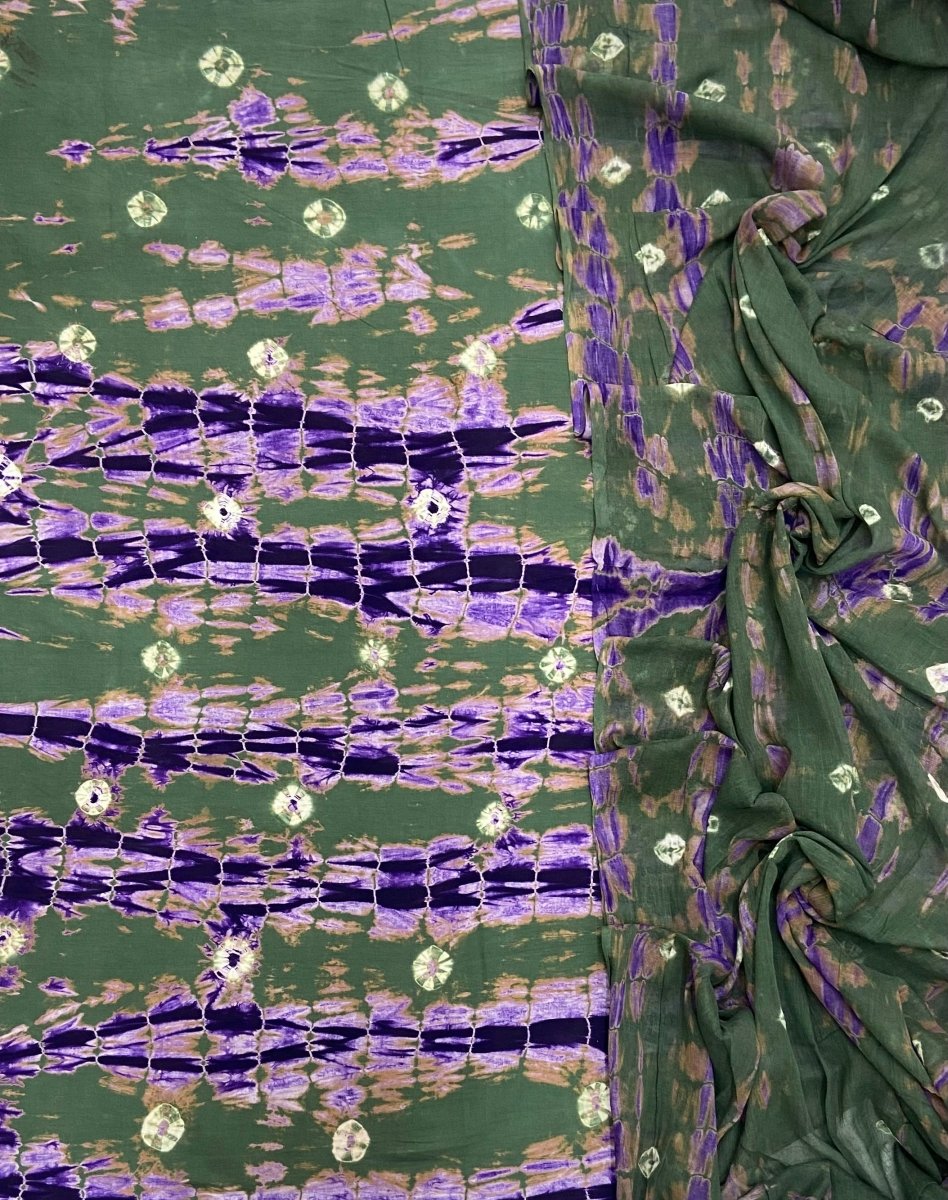 Allover Classic Tie Dye Suit (Green - Purple) - Yanchi