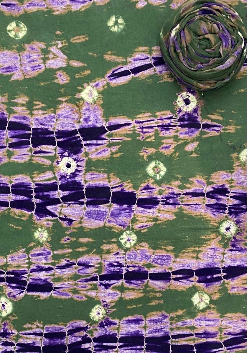 Allover Classic Tie Dye Suit (Green - Purple) - Yanchi