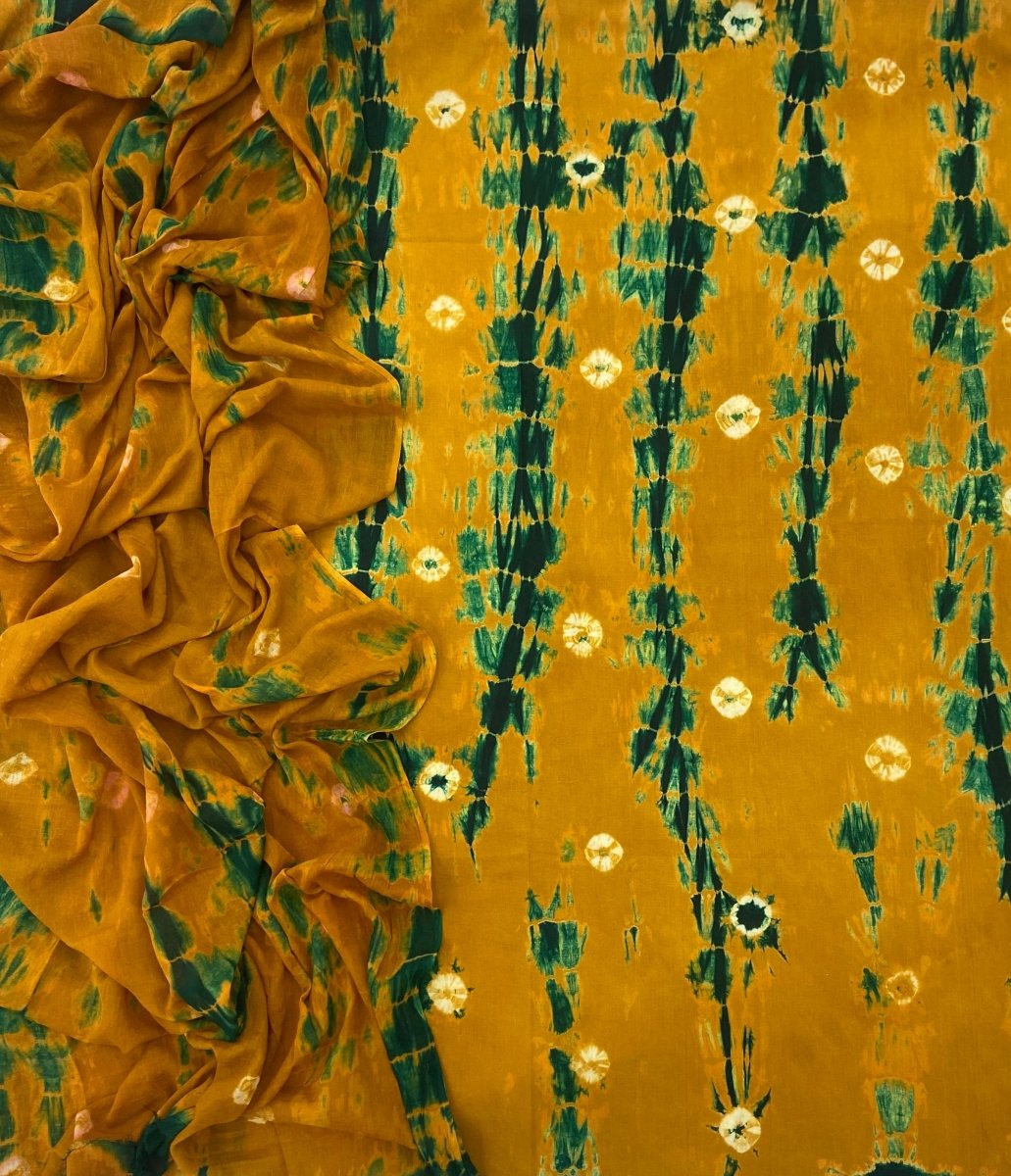 Allover Classic Tie Dye Suit (Mustard - Green) - Yanchi