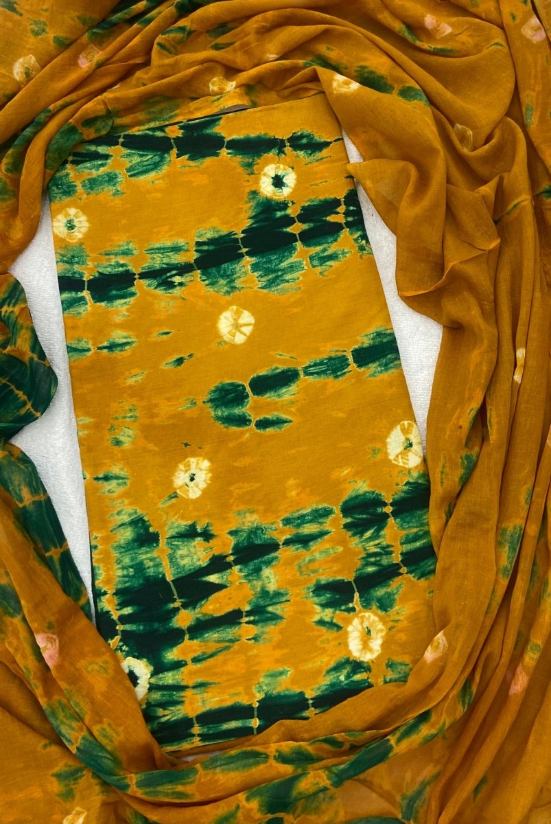 Allover Classic Tie Dye Suit (Mustard - Green) - Yanchi