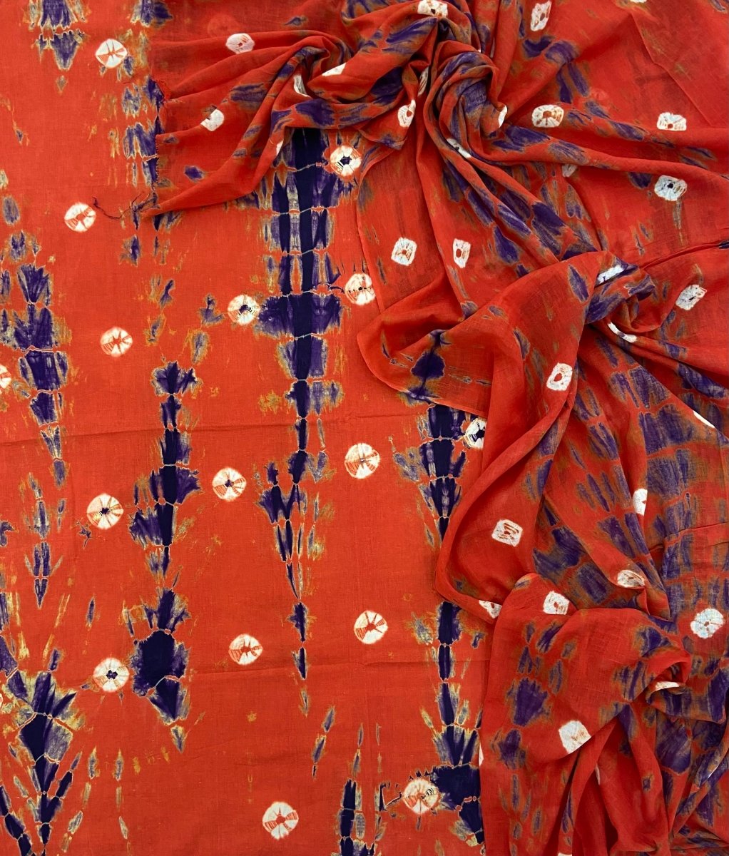 Allover Classic Tie Dye Suit (Orange - Blue) - Yanchi