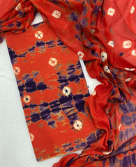Allover Classic Tie Dye Suit (Orange - Blue) - Yanchi