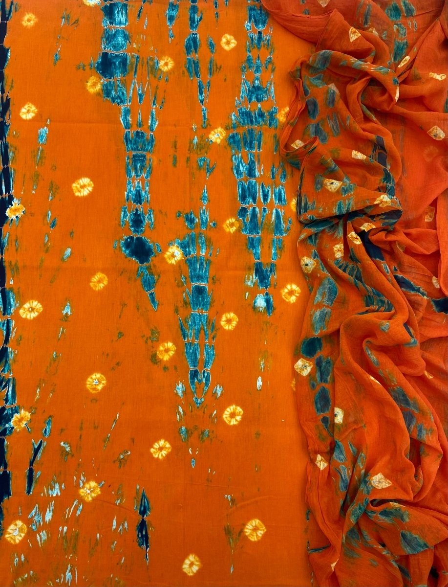 Allover Classic Tie Dye Suit (Orange - Green) - Yanchi